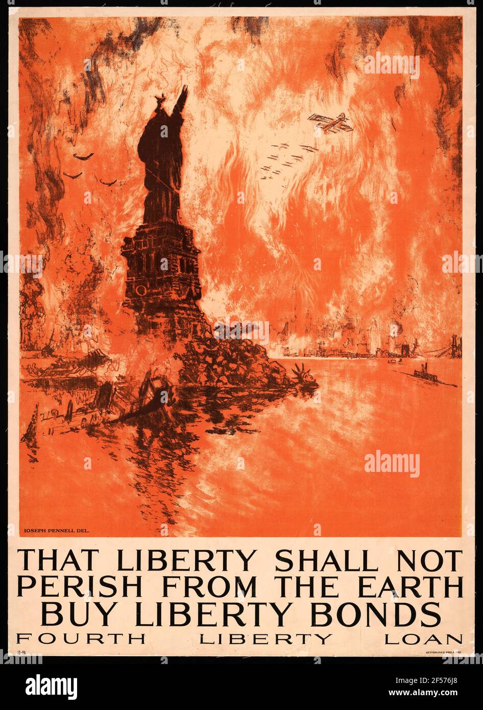 Ein amerikanisches Plakat zum ersten Weltkrieg für Liberty Bonds Stockfoto