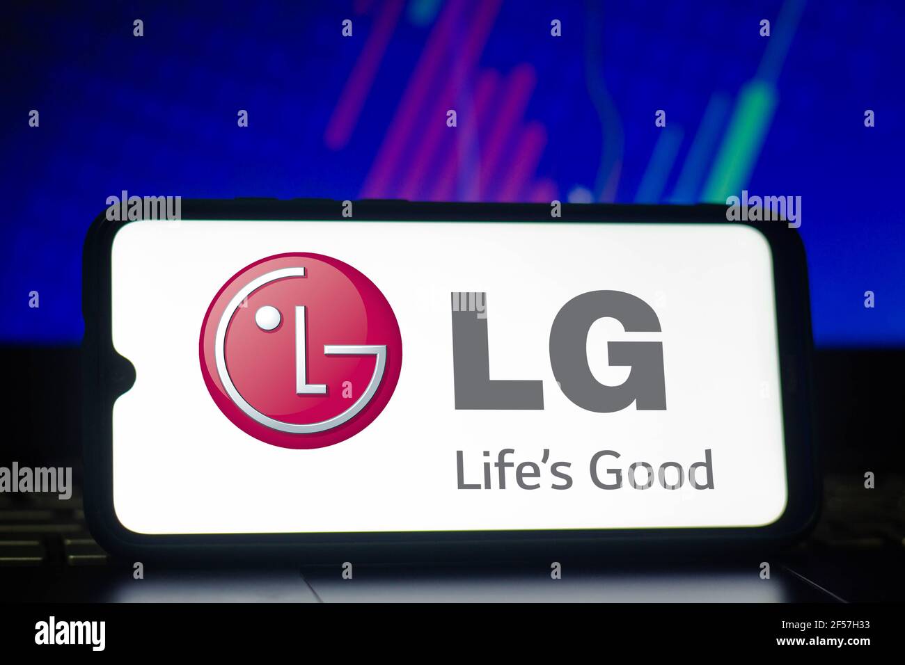 In dieser Abbildung wird ein LG-Logo auf einem Smartphone angezeigt. (Foto von Rafael Henrique / SOPA Images/Sipa USA) Stockfoto