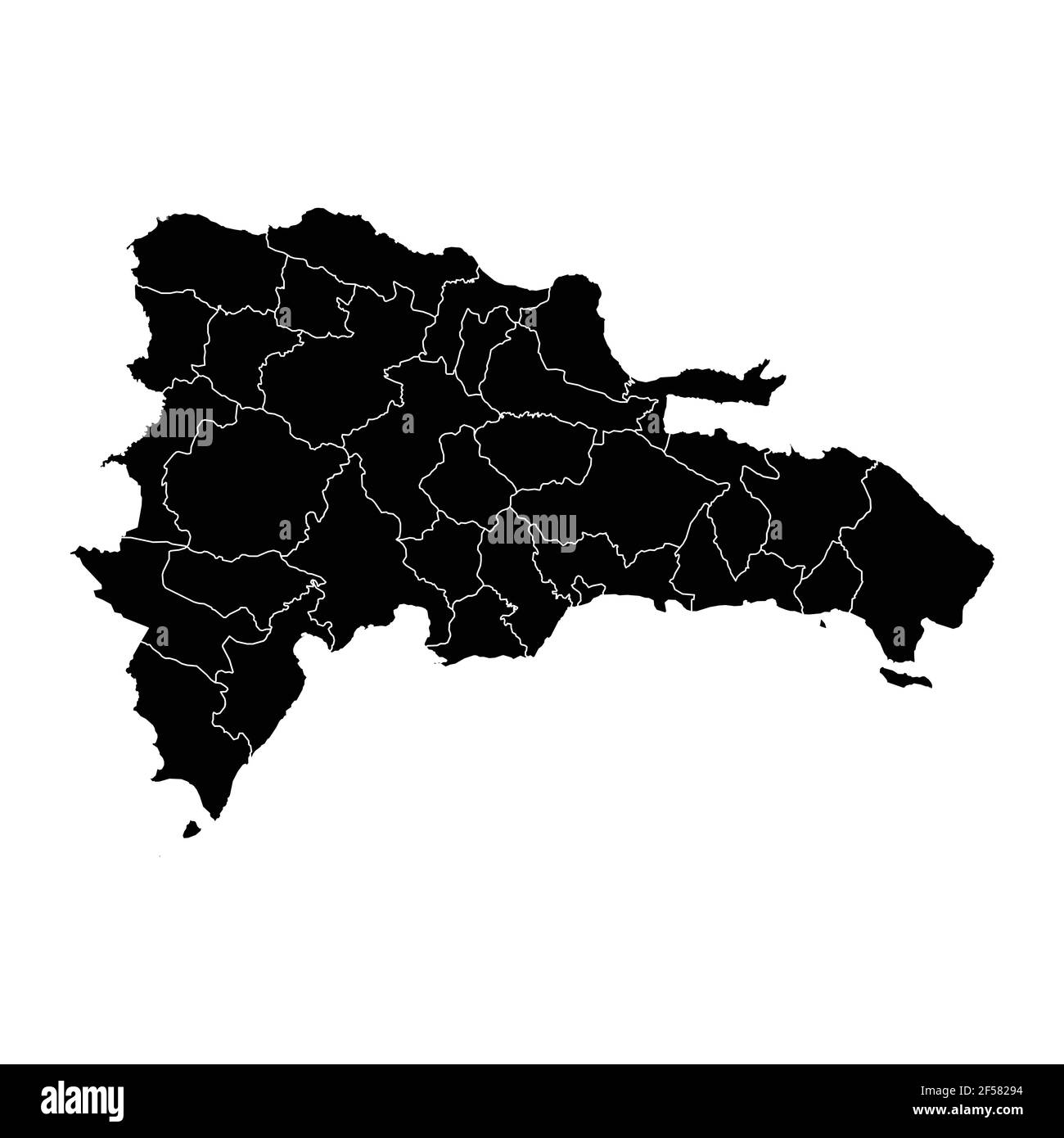 Dominikanische Republik Landkarte Vektor mit regionalen Gebieten Stock Vektor