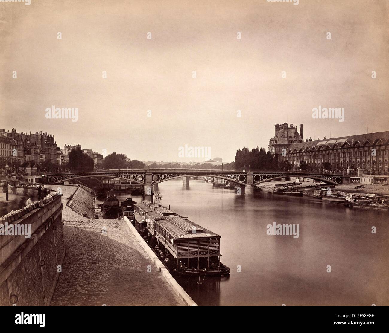 Frankreich Paris die pont Du Carrousel - Blick von der pont des Arts - halb 1800 Stockfoto