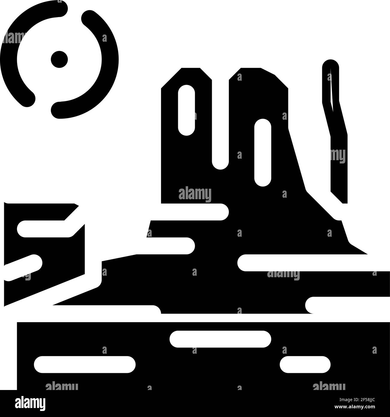 Felsschlucht Symbol Vektor Glyphe Illustration Stock Vektor