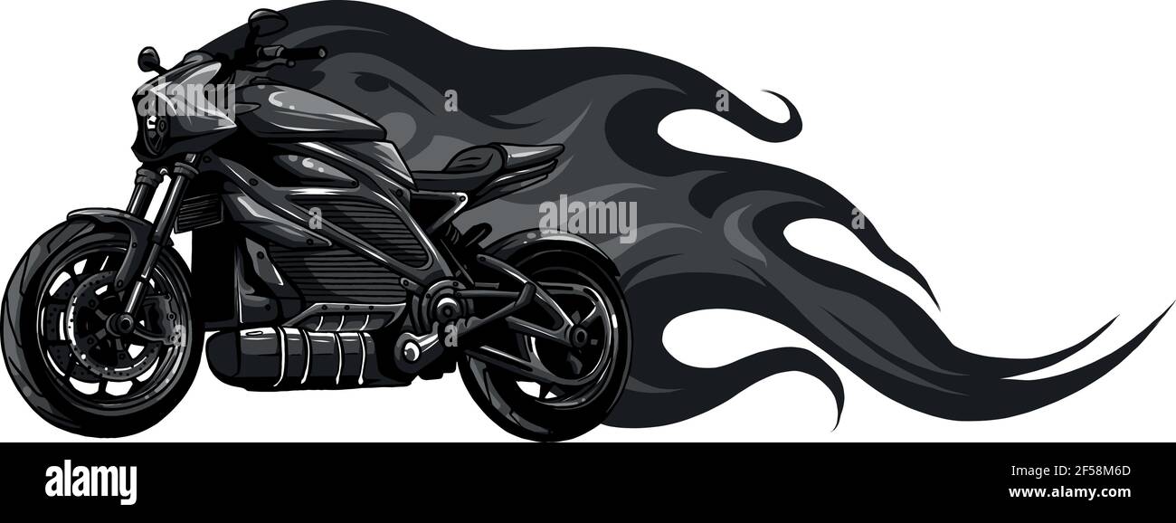 Design von Motorrad-Rennen mit Feuer Vektor Illustration Design Stock Vektor