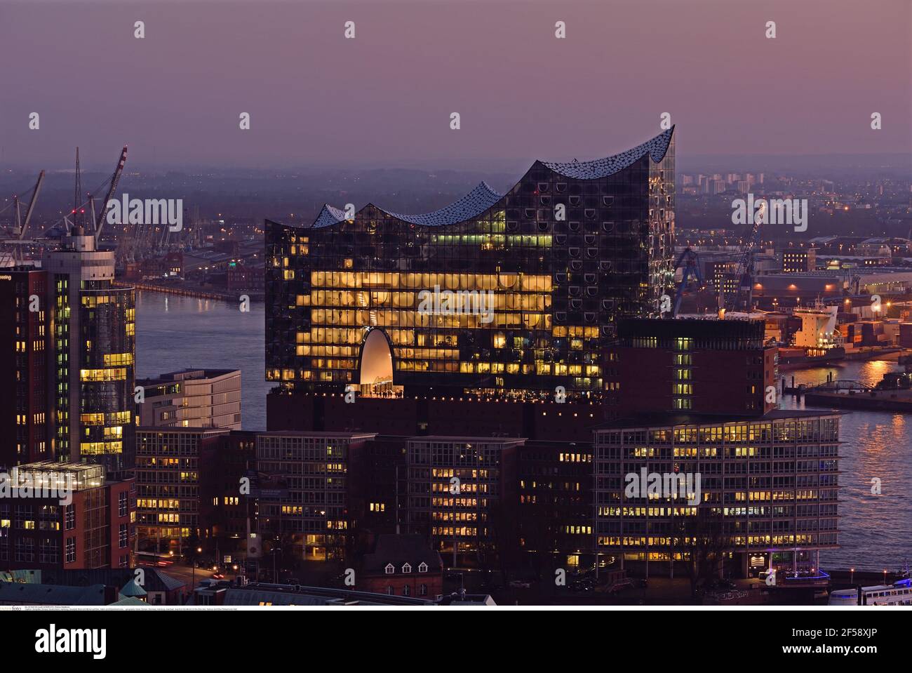 Geographie / Reisen, Europa, Deutschland, Hamburg, Neustadt, Blick vom Michel auf die Elbe, harbou, Zusatz-Rechteklärung-Info-nicht-verfügbar Stockfoto