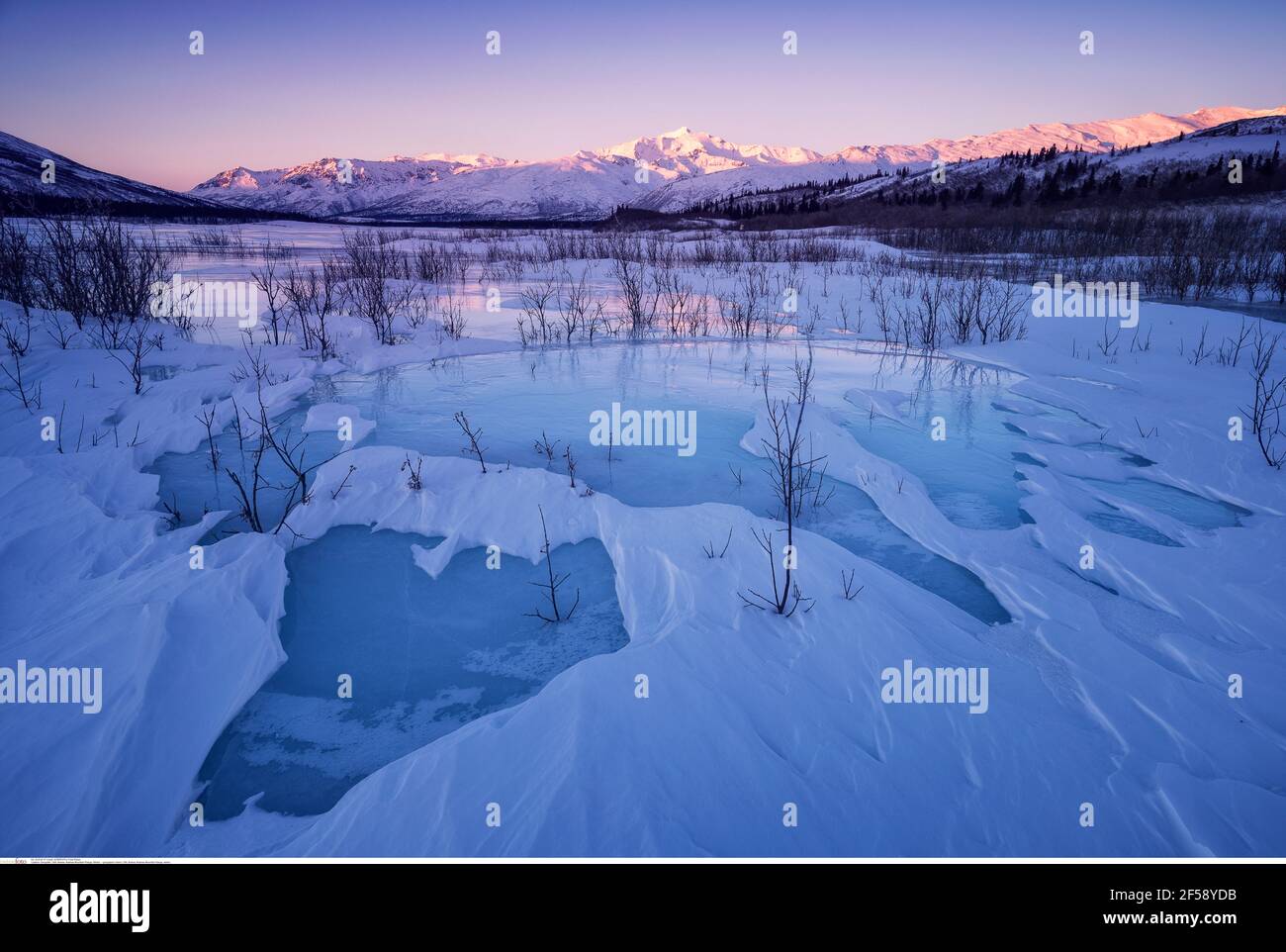 Geographie / Reisen, USA, Alaska, Alaska, Alaska Mountain Range, Winter, Additional-Rights-Clearance-Info-Not-Available Stockfoto