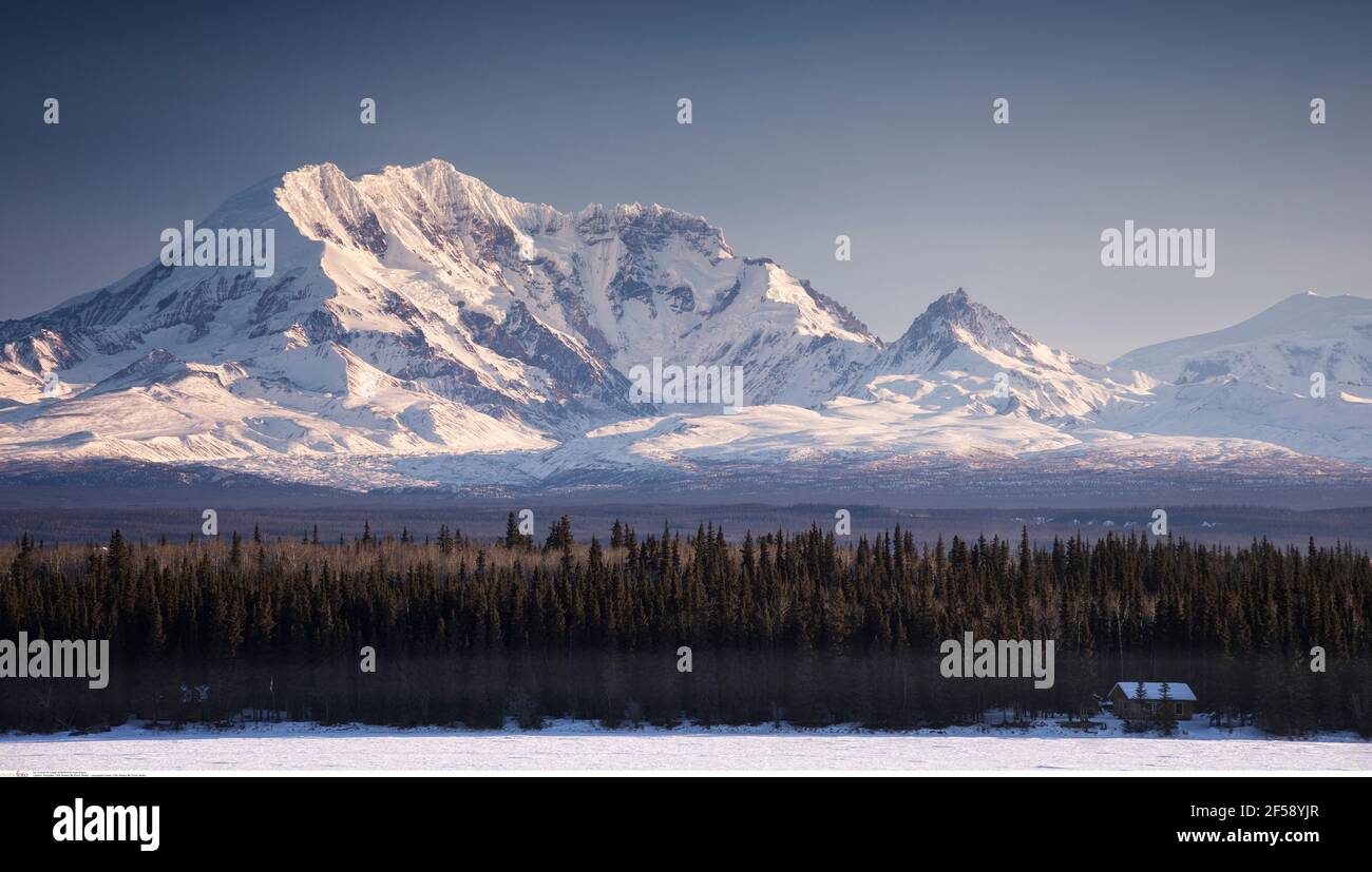 Geographie / Reisen, USA, Alaska, Mt. Trommel, Winter, zusätzliche-Rechte-Freigabe-Info-nicht-verfügbar Stockfoto