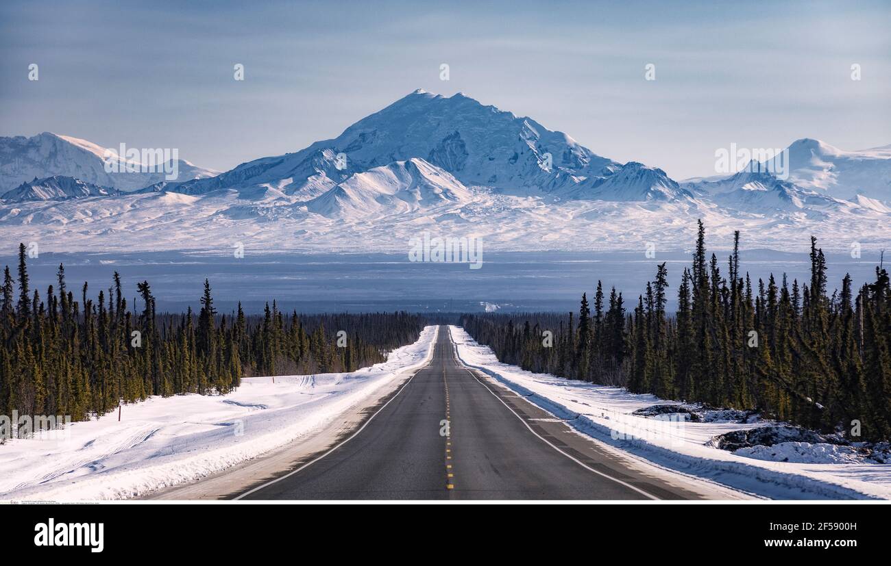 Geographie / Reisen, USA, Alaska, Mount Drum, Winter, Additional-Rights-Clearance-Info-Not-Available Stockfoto