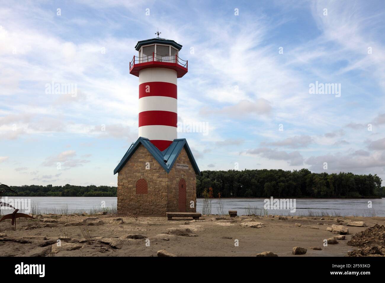 Geographie / Reisen, USA, Illinois, Grafton, Port of Grafton Light (2007), Grafton, Mississippi River, , Additional-Rights-Clearance-Info-not-available Stockfoto