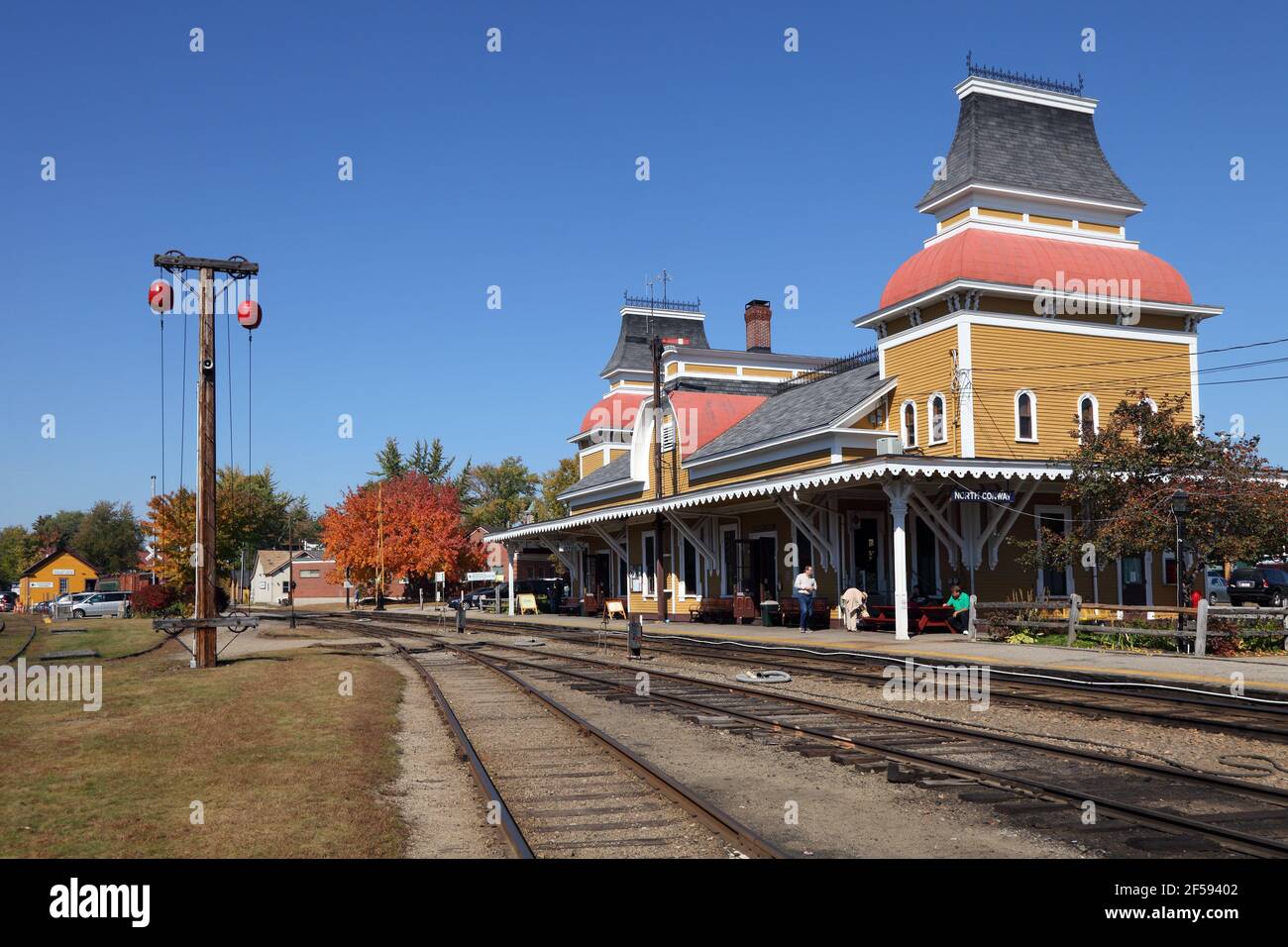 Geographie / Reisen, USA, New Hampshire, North Conway, Bahnhof, White Mountain, Zusätzliche-Rights-Clearance-Info-Not-Available Stockfoto
