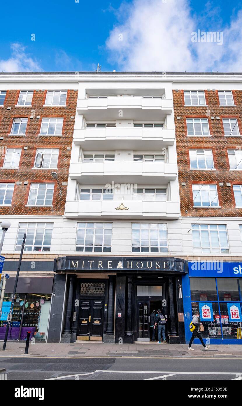 Mitra House Britannia Study Hotel in Western Road Brighton Großbritannien Stockfoto