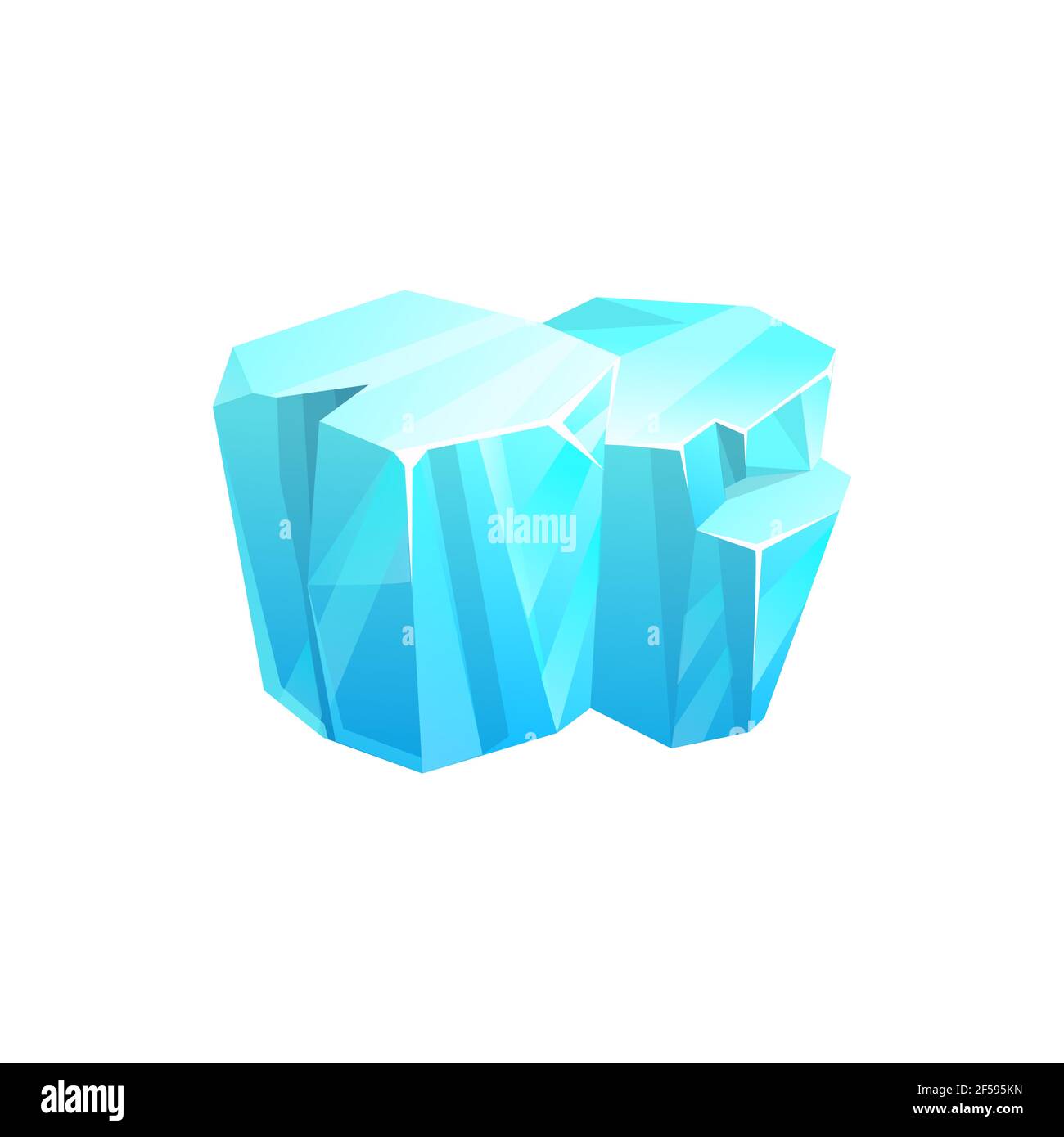 Eisfelskristall, Eisberggletscher und rissene Eiswürfel Stock Vektor