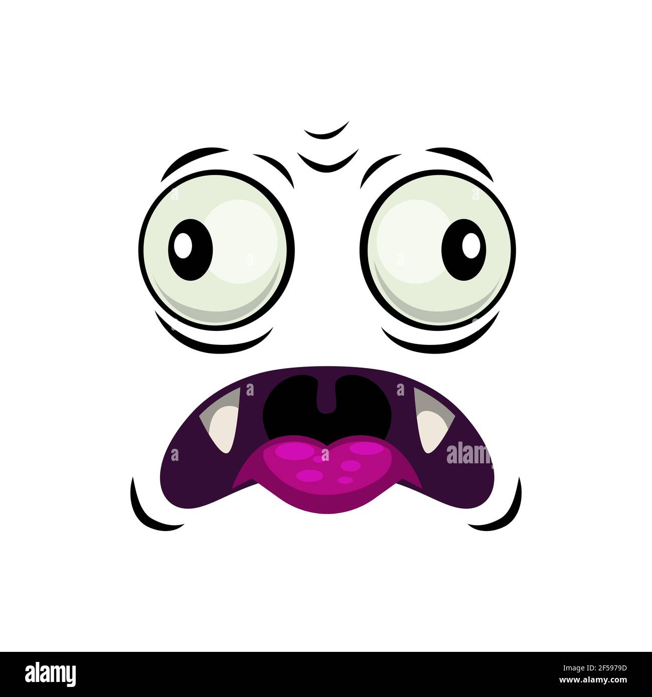 Monster Gesicht isoliert Vektor-Symbol, überrascht Emoji Stock Vektor