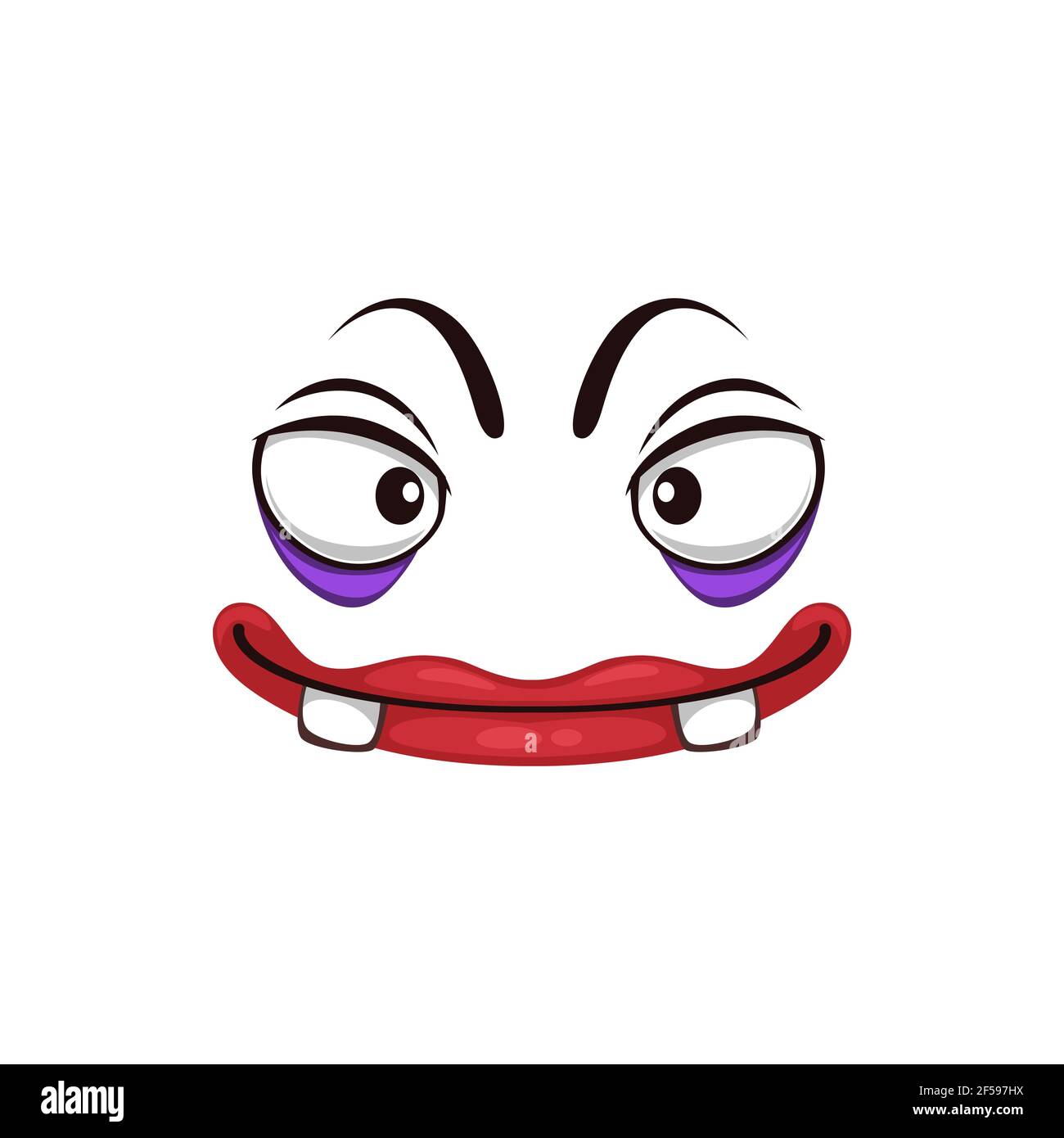 Monster Gesicht Cartoon Vektor-Symbol, lustige Emotion Stock Vektor