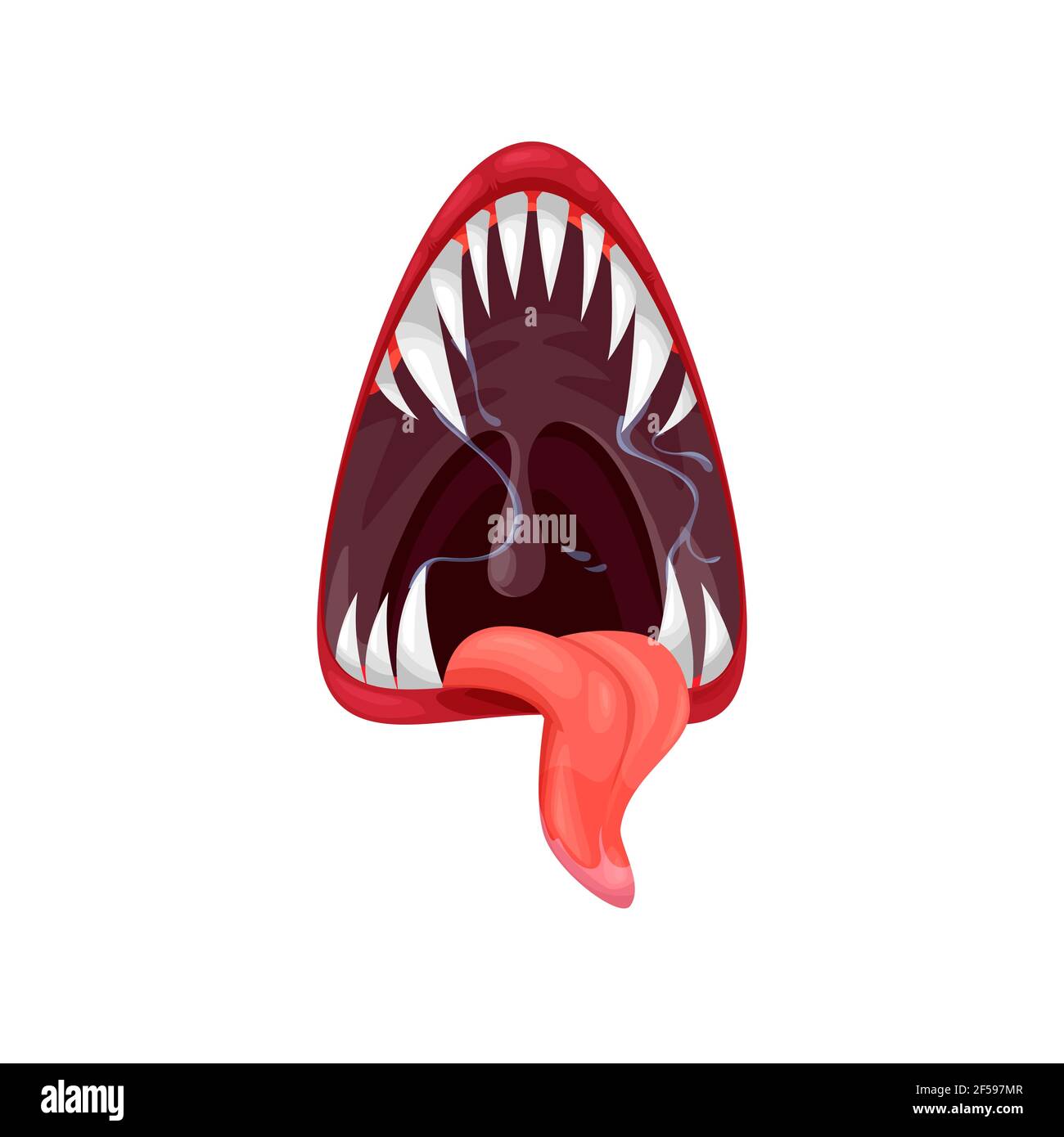 Monster Mund Vektor-Symbol, gruselig schreiende Tier Stock Vektor