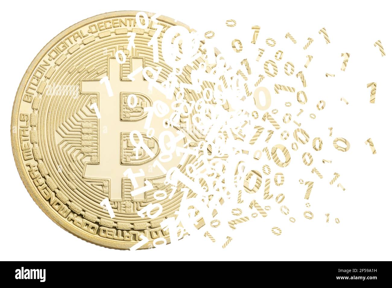 Bitcoin Krypto Währung online bezahlen digitales Geld Kryptowährung Geschäft Finanzen isoliert auf weißem Bit Münze Stockfoto