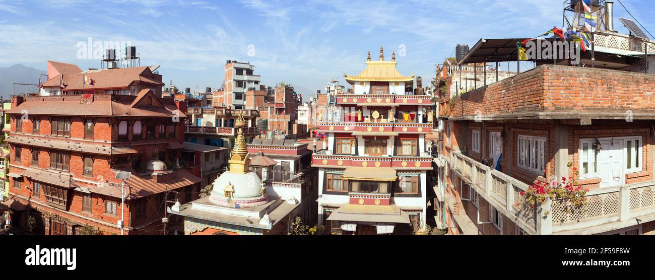 Kloster in der Nähe von Kathesimbhu Stupa, es ist buddhistische Stupa in der Altstadt von Kathmandu Stadt, Nepal Stockfoto