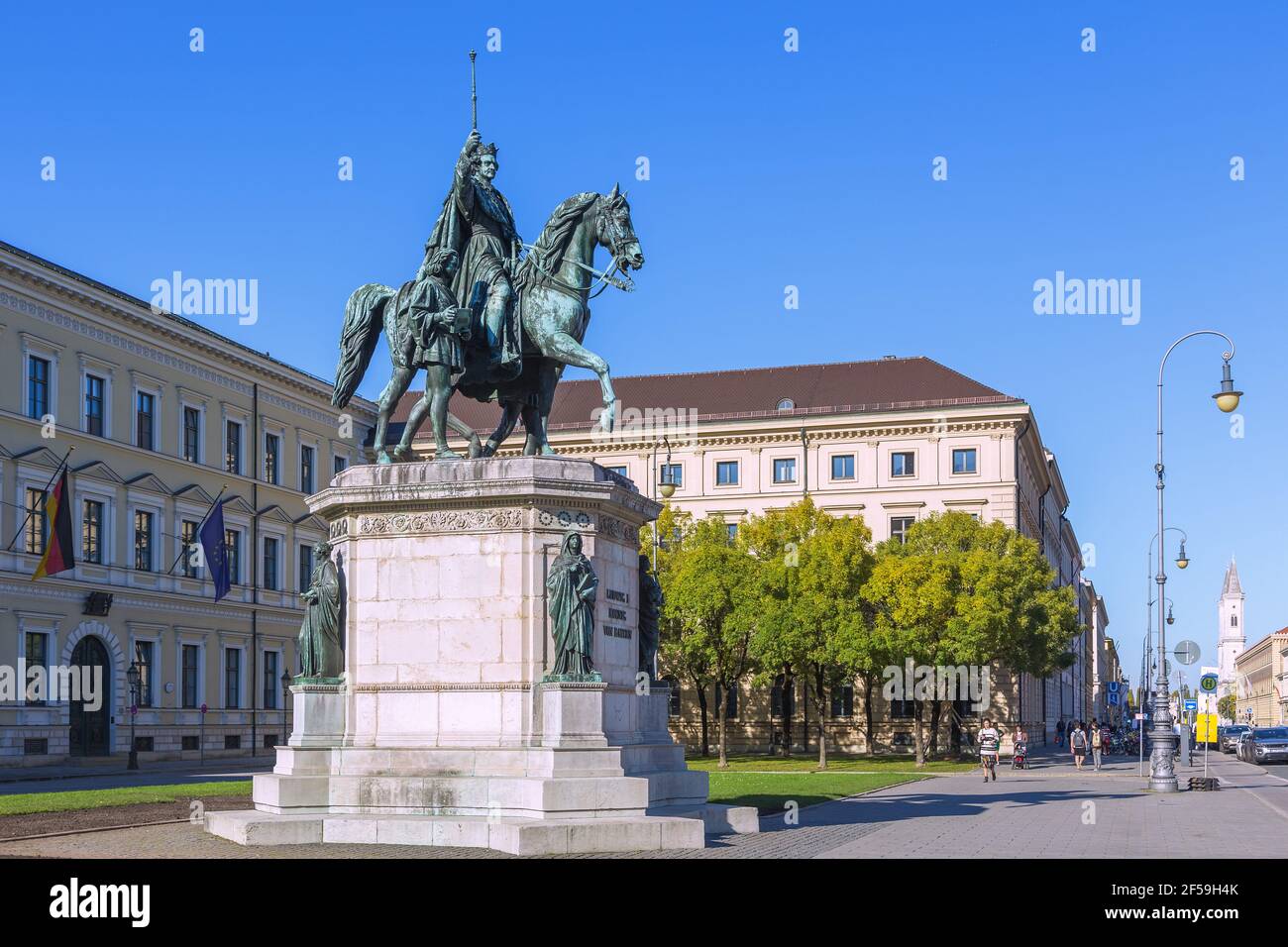 Geographie / Reisen, Deutschland, München, Odeonsplatz (Platz), Reiterdenkmal Louis I, Additional-Rights-Clearance-Info-not-available Stockfoto