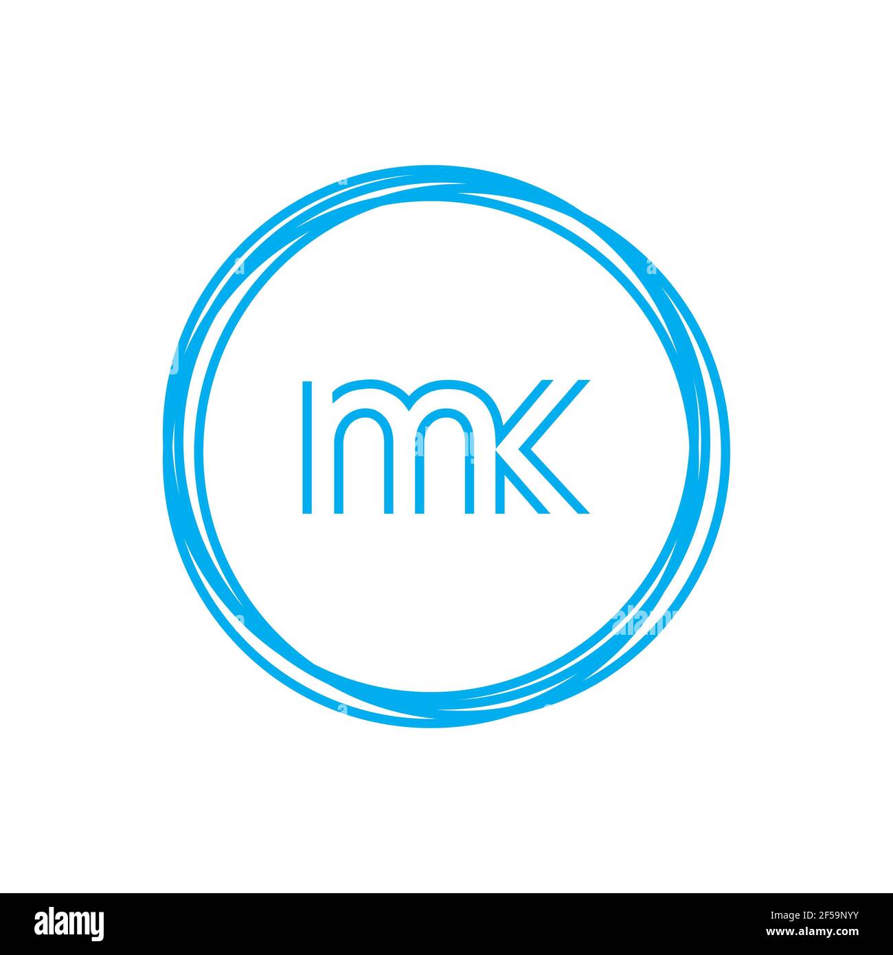 MK KM abstrakte Vektor-Logo Monogramm Vorlage Stockfoto