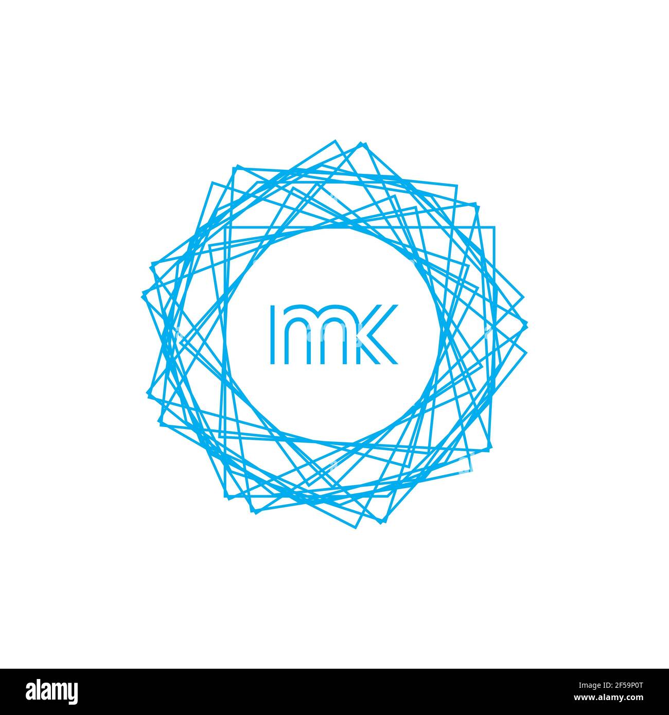 MK KM abstrakte Vektor-Logo Monogramm Vorlage Stockfoto