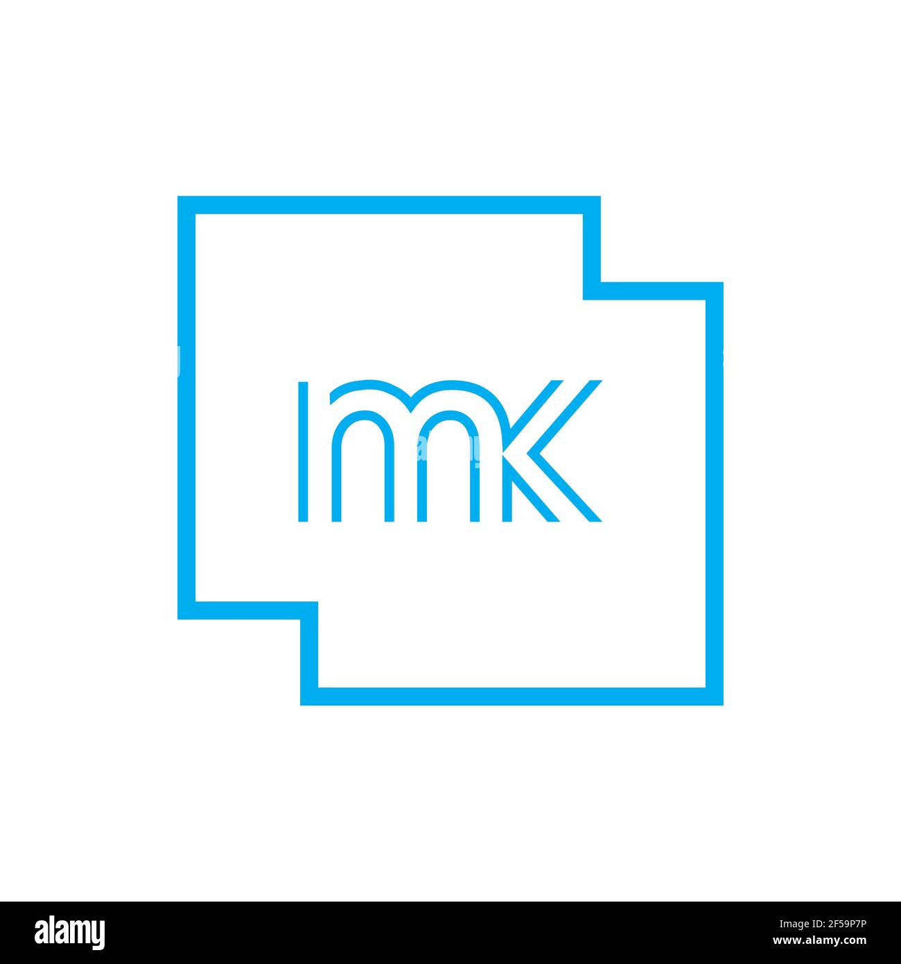 MK KM abstrakte Vektor-Logo Monogramm Vorlage Stockfoto