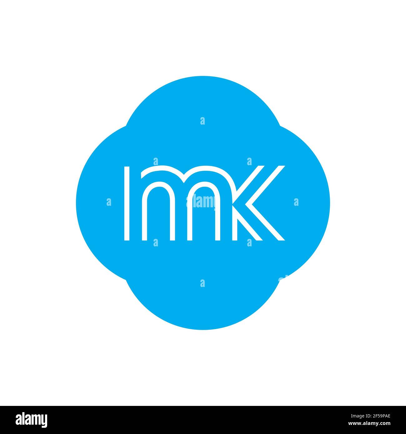 MK KM abstrakte Vektor-Logo Monogramm Vorlage Stockfoto
