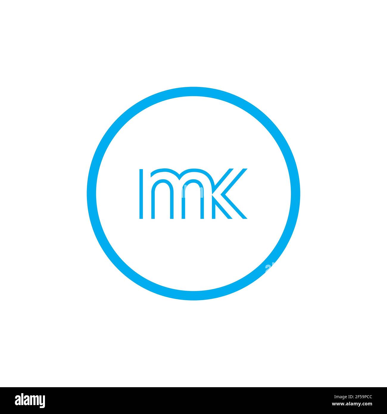 MK KM abstrakte Vektor-Logo Monogramm Vorlage Stockfoto