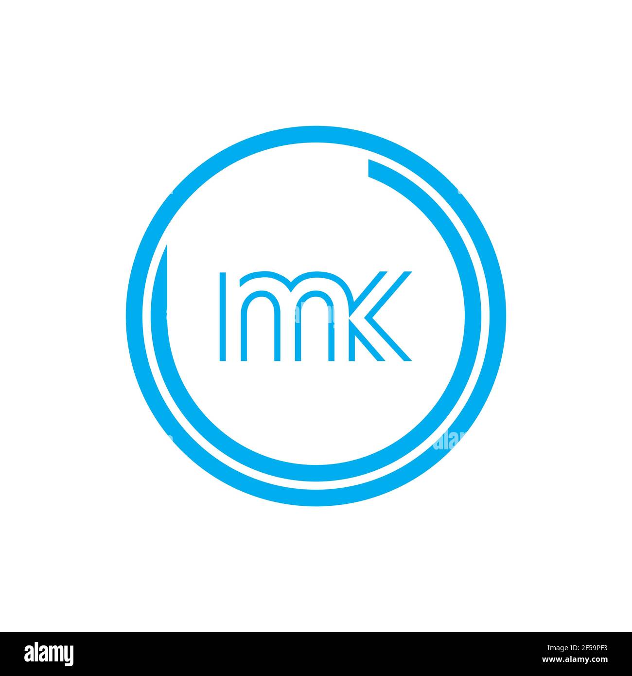 MK KM abstrakte Vektor-Logo Monogramm Vorlage Stockfoto