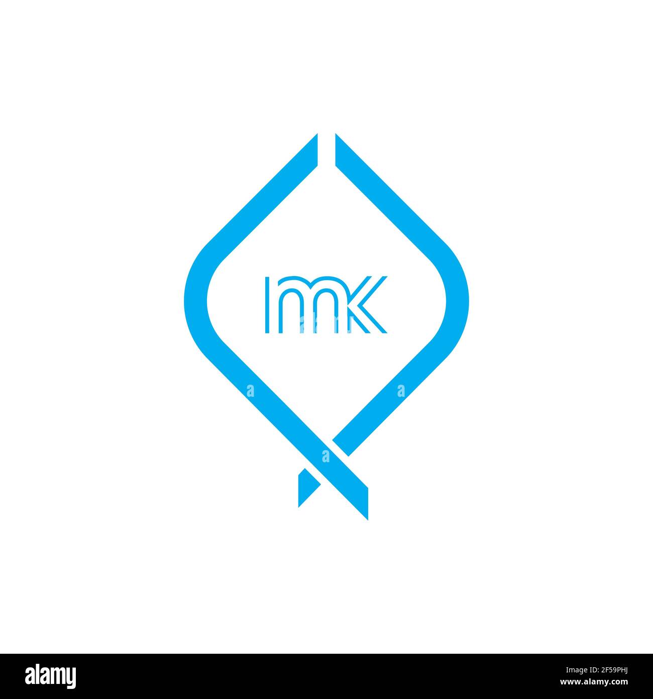 MK KM abstrakte Vektor-Logo Monogramm Vorlage Stockfoto