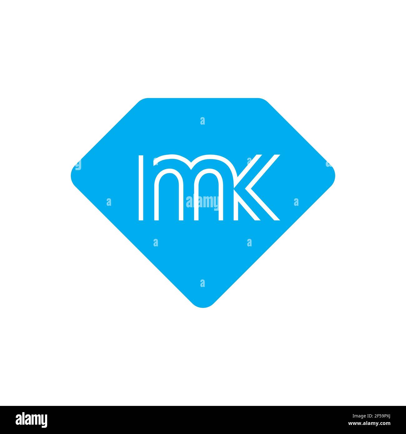 MK KM abstrakte Vektor-Logo Monogramm Vorlage Stockfoto