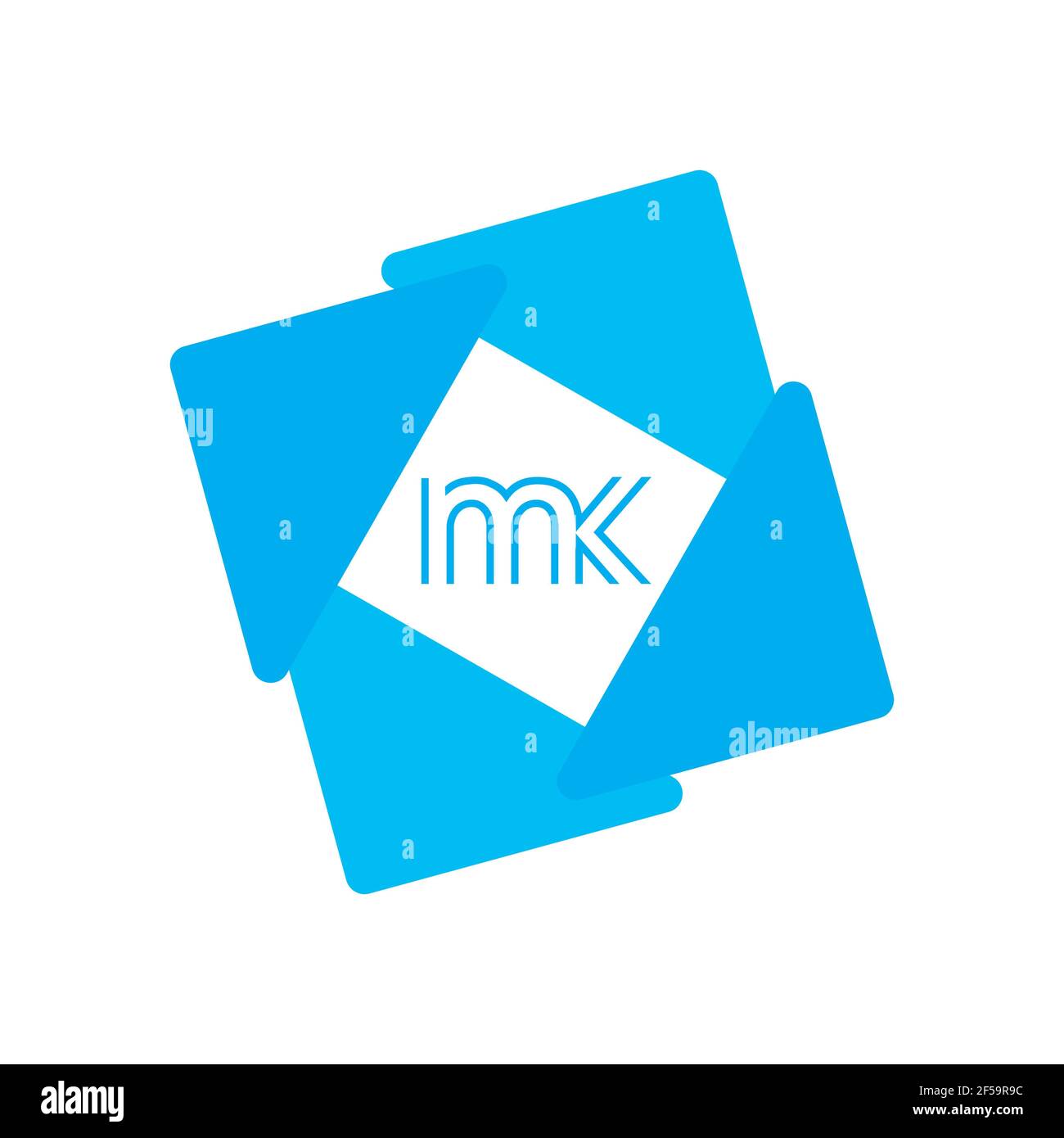 MK KM abstrakte Vektor-Logo Monogramm Vorlage Stockfoto