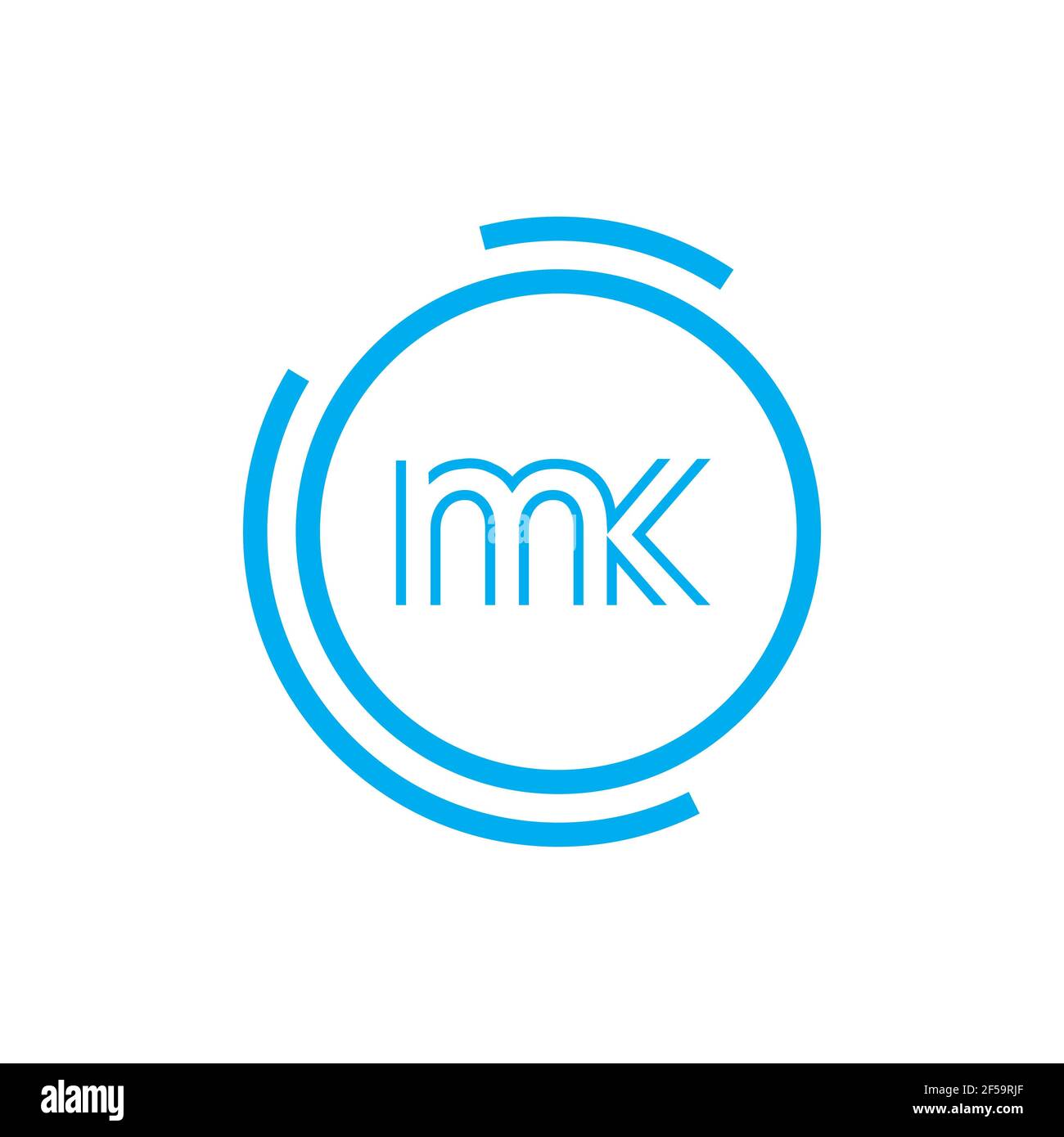 MK KM abstrakte Vektor-Logo Monogramm Vorlage Stockfoto
