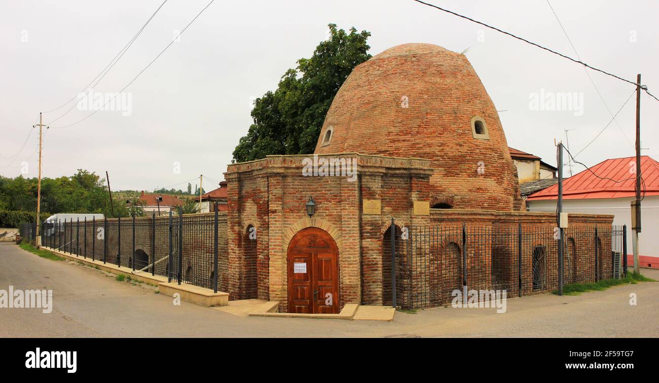 Die Stadt Guba. Aserbaidschan. Ein altes Badehaus mit einer hohen Kuppel. Stockfoto