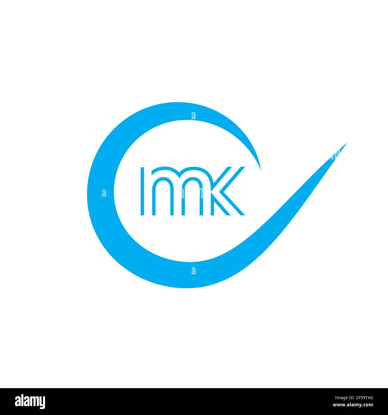 MK KM abstrakte Vektor-Logo Monogramm Vorlage Stockfoto