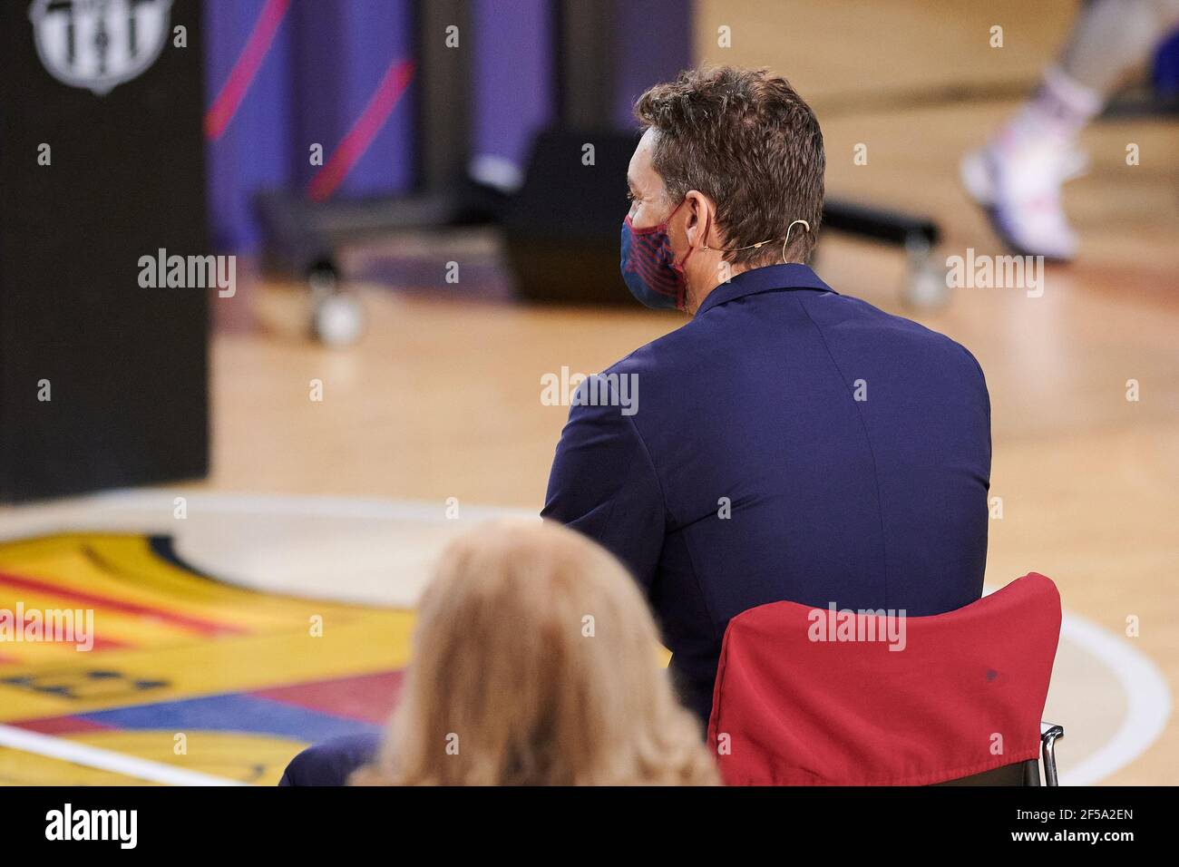 Barcelona, Spanien. März 2021, 25th. Pau Gasol während seiner Präsentation als neuer FC Barcelona Basketballspieler im Palau Blaugrana in Barcelona, Spanien. Bild: DAX Images/Alamy Live News Stockfoto
