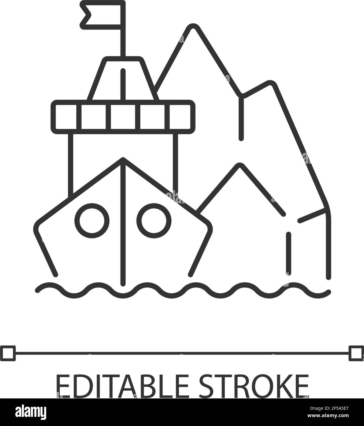 Arktische Exploration lineares Symbol Stock Vektor