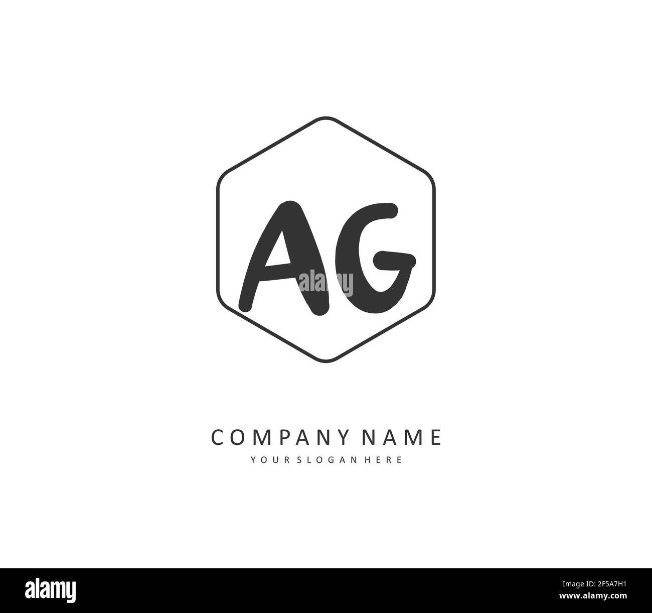 AG Initial Letter Handschrift und Unterschrift Logo. Ein Konzept handschriftlich Initiallogo mit Template-Element. Stock Vektor