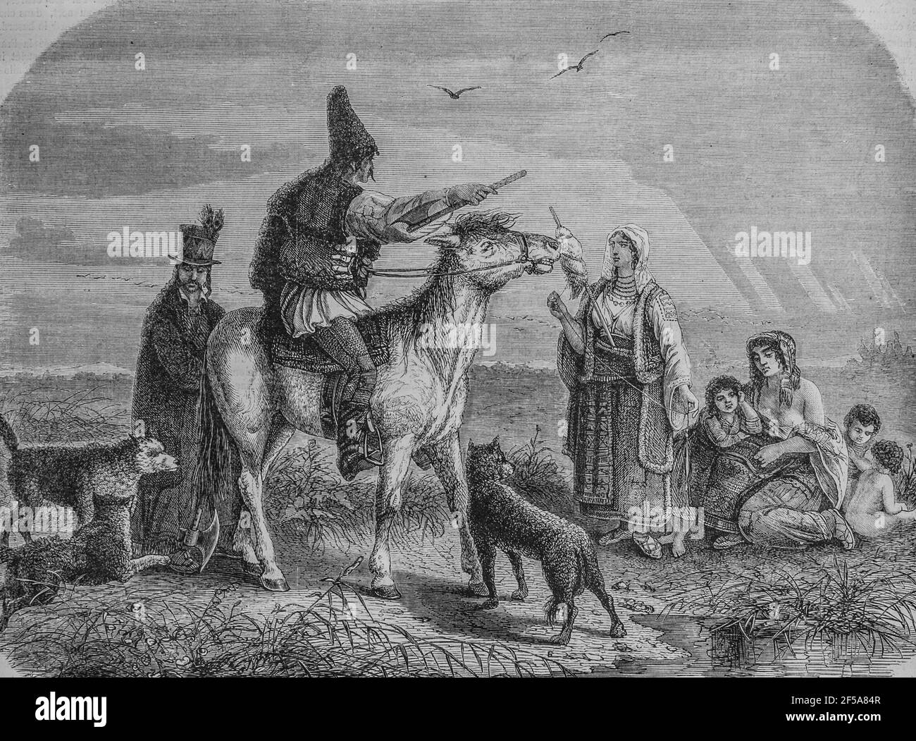 Arten von Kostümen des Habitants de la bukowine , l'univers illuste,editeur michel Levy 1868 Stockfoto