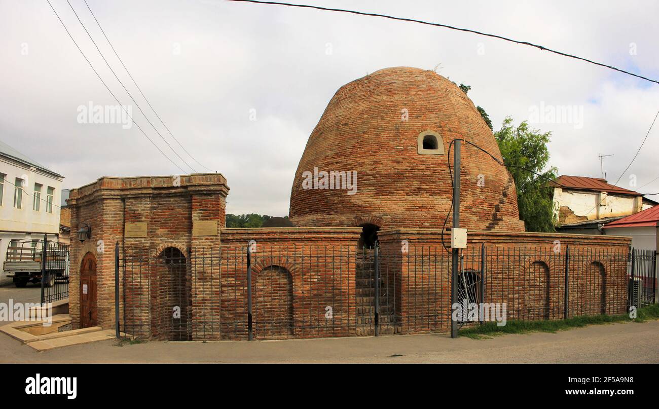 Die Stadt Guba. Aserbaidschan. Ein altes Badehaus mit einer hohen Kuppel. Stockfoto