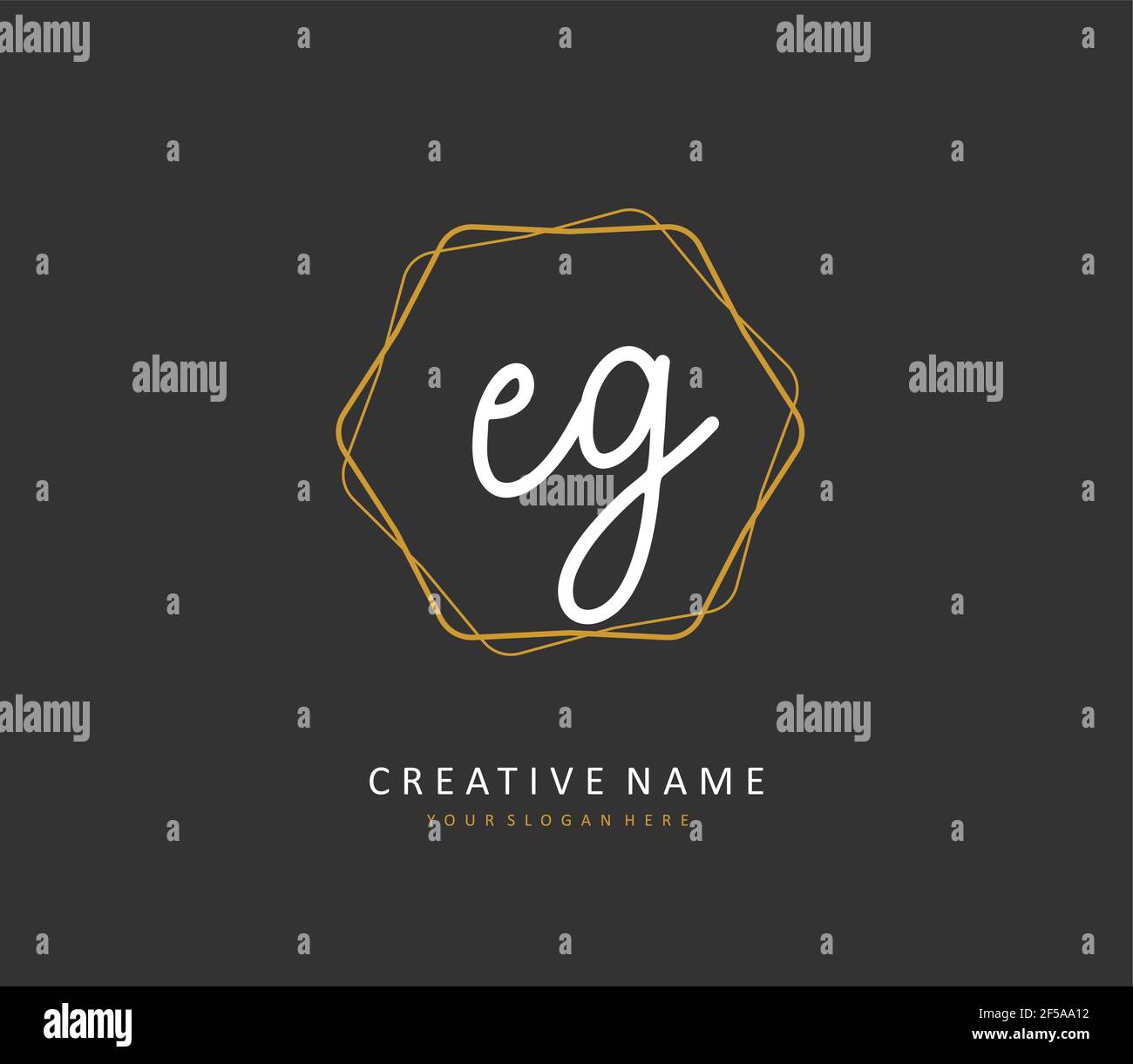 Z. B. Anfangsbuchstabenhandschrift und Signaturlogo. Ein Konzept handschriftlich Initiallogo mit Template-Element. Stock Vektor