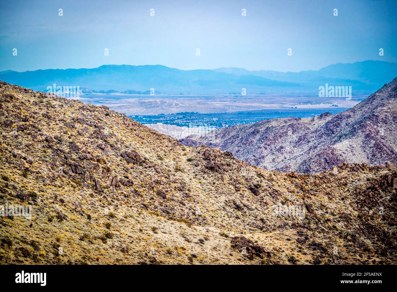 Einen herrlichen Blick auf die Landschaft in der Joshua Tree National Park Stockfoto