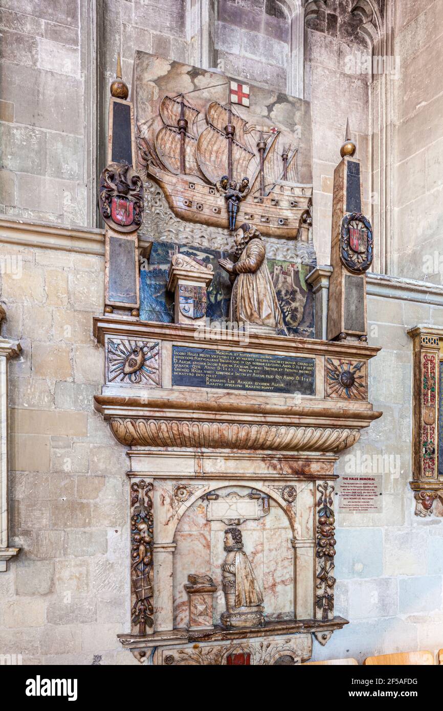 Das Hales Memorial in der Kathedrale von Canterbury, Kent Stockfoto