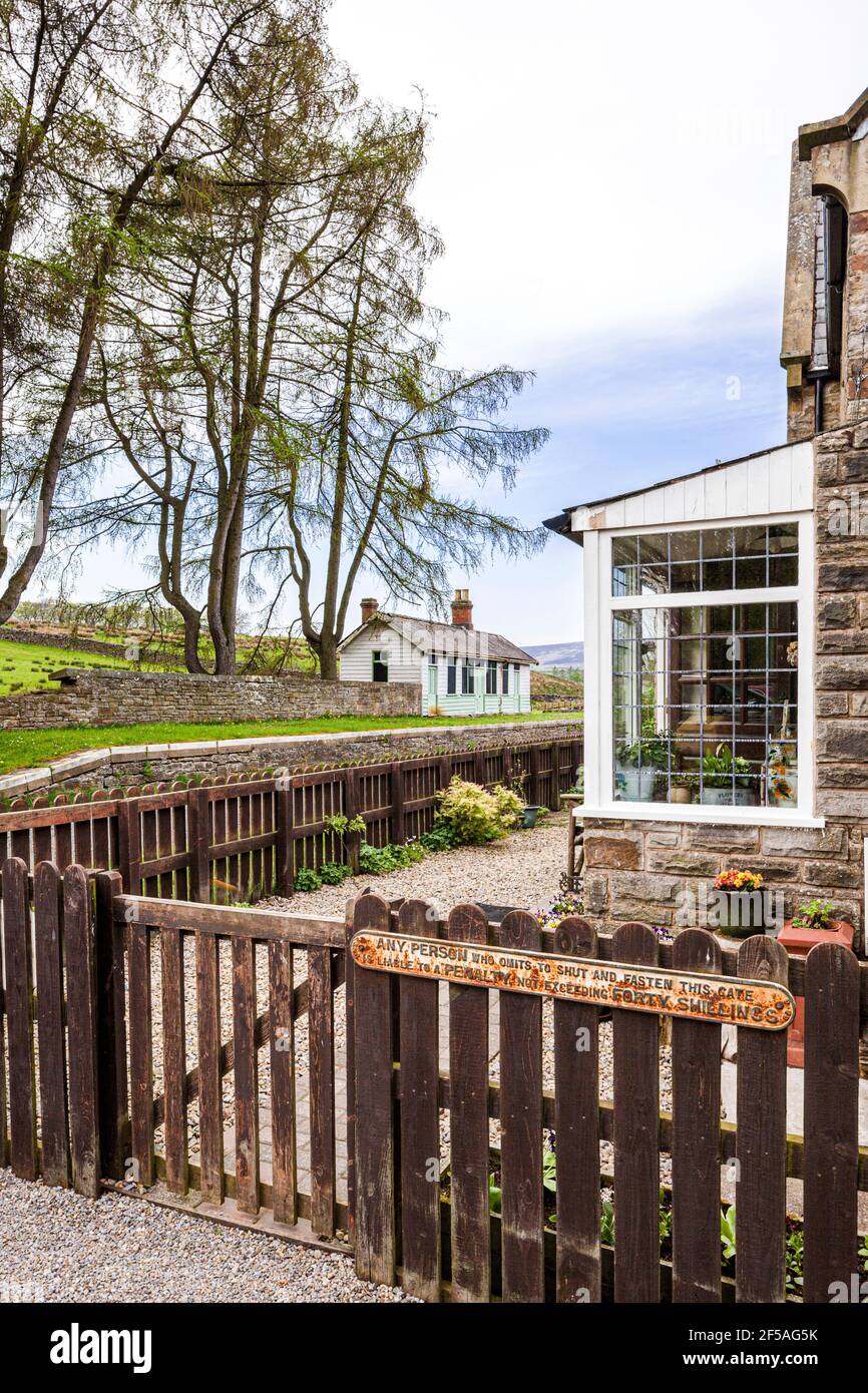 Old Slaggyford Railway Station, Northumberland Großbritannien. Es war auf der Alston Linie von Haltwhistle nach Alston. Die Strecke wurde 1852 eröffnet und 1976 geschlossen. Stockfoto