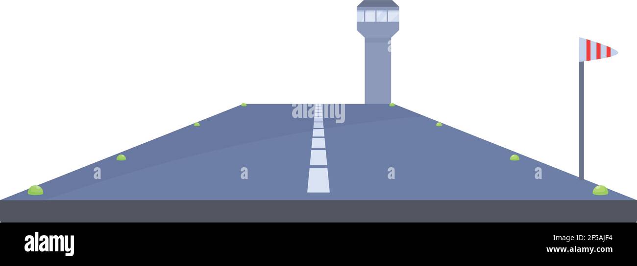 Symbol für die Landebahn des Flughafens. Karikatur von Flughafen Landebahn Vektor-Symbol für Web-Design isoliert auf weißem Hintergrund Stock Vektor