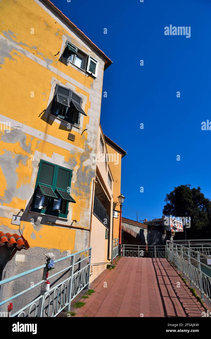 Die Seepromenade in Genua nervi Italien Stockfoto