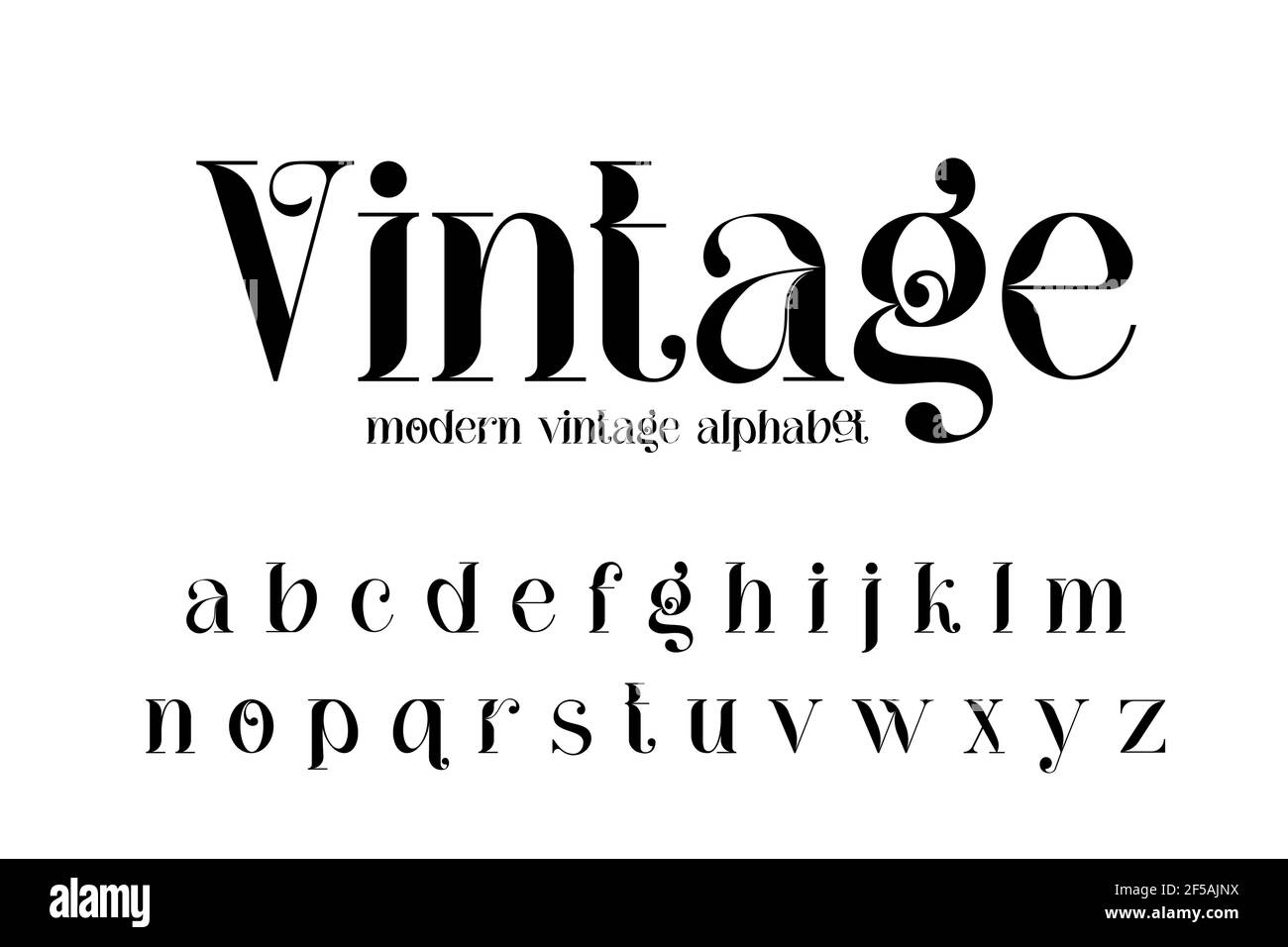 Vintage dekorative Schrift - Cathleen. Retro-Typerface. Elegance Serif Alphabet. Vector Schriftart für Label, Branding, Tags, T-Shirt, Alkoholflasche. Stock Vektor