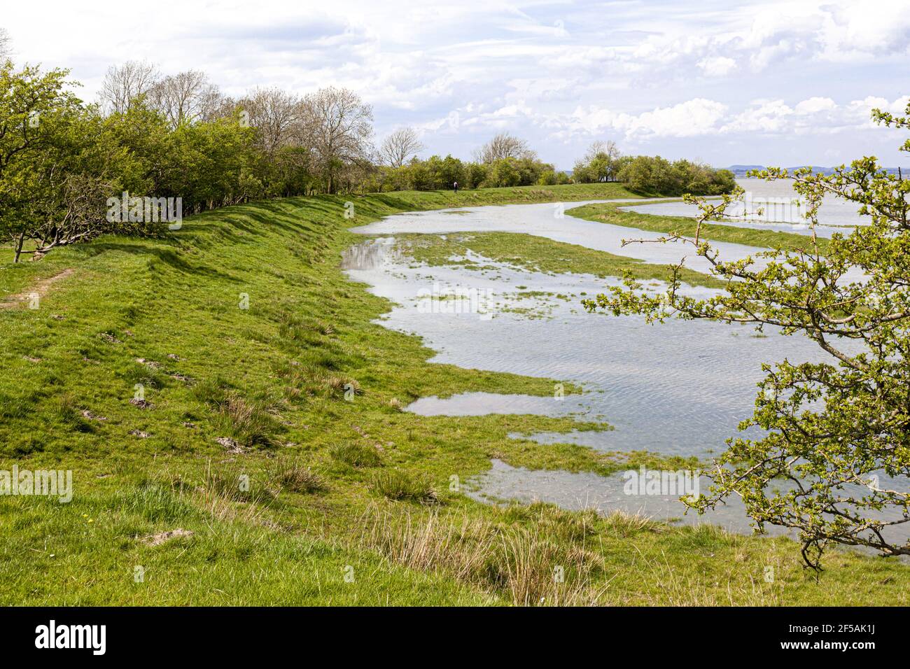 Hadrians Wall Path, wo er den Solway Firth in Drumburgh, Cumbria UK trifft Stockfoto