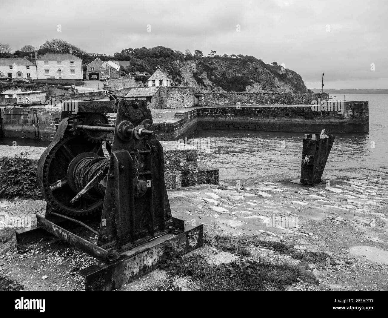 Schwarz und weiß Charlestown Riemenscheibe Stockfoto