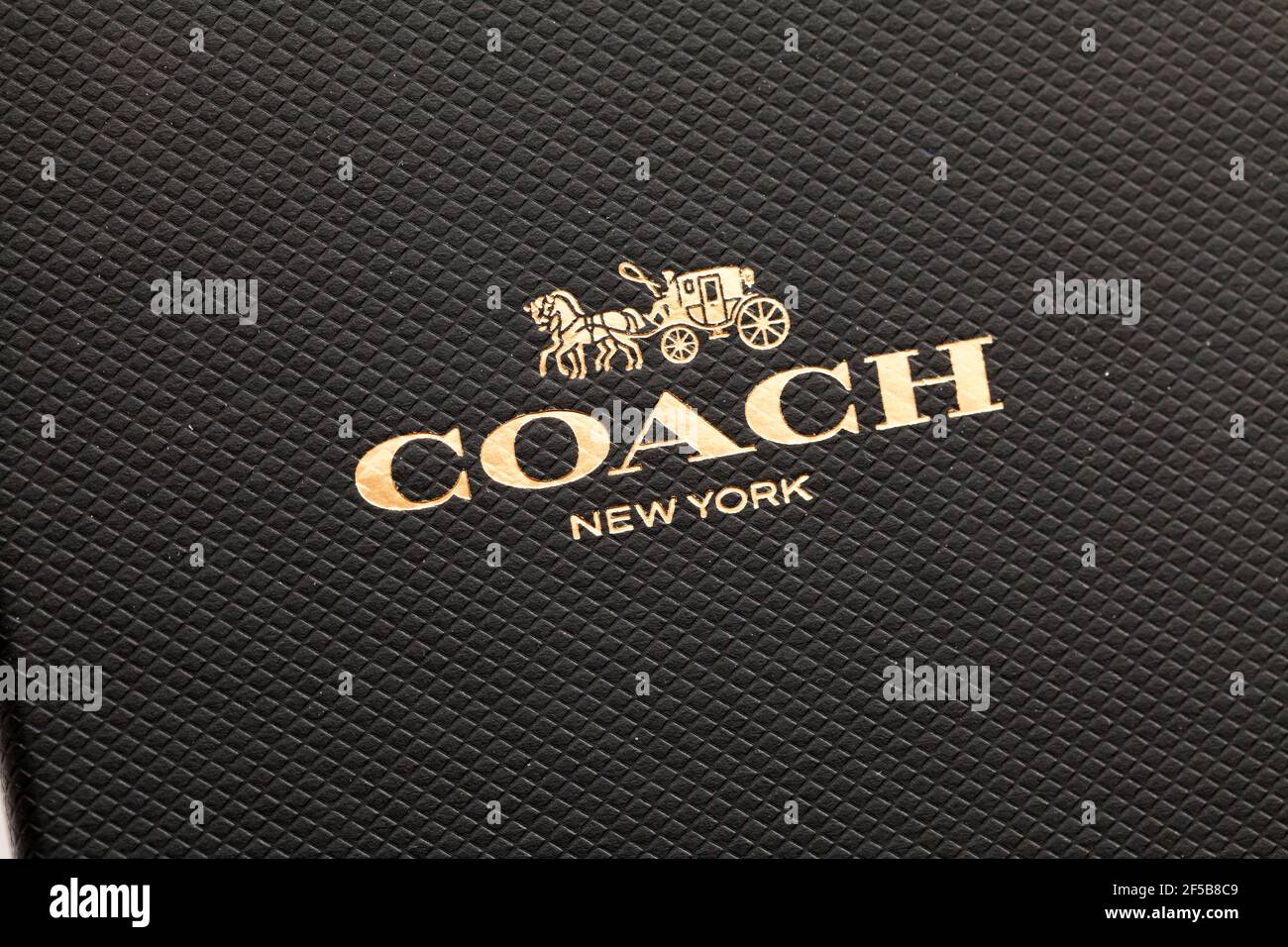 Coach Logo auf Box Stockfoto