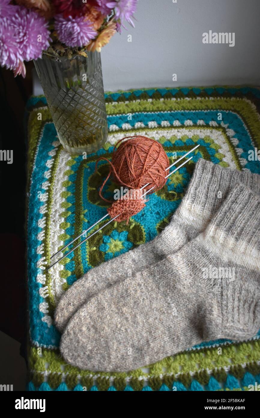 Wollsocken Stockfoto