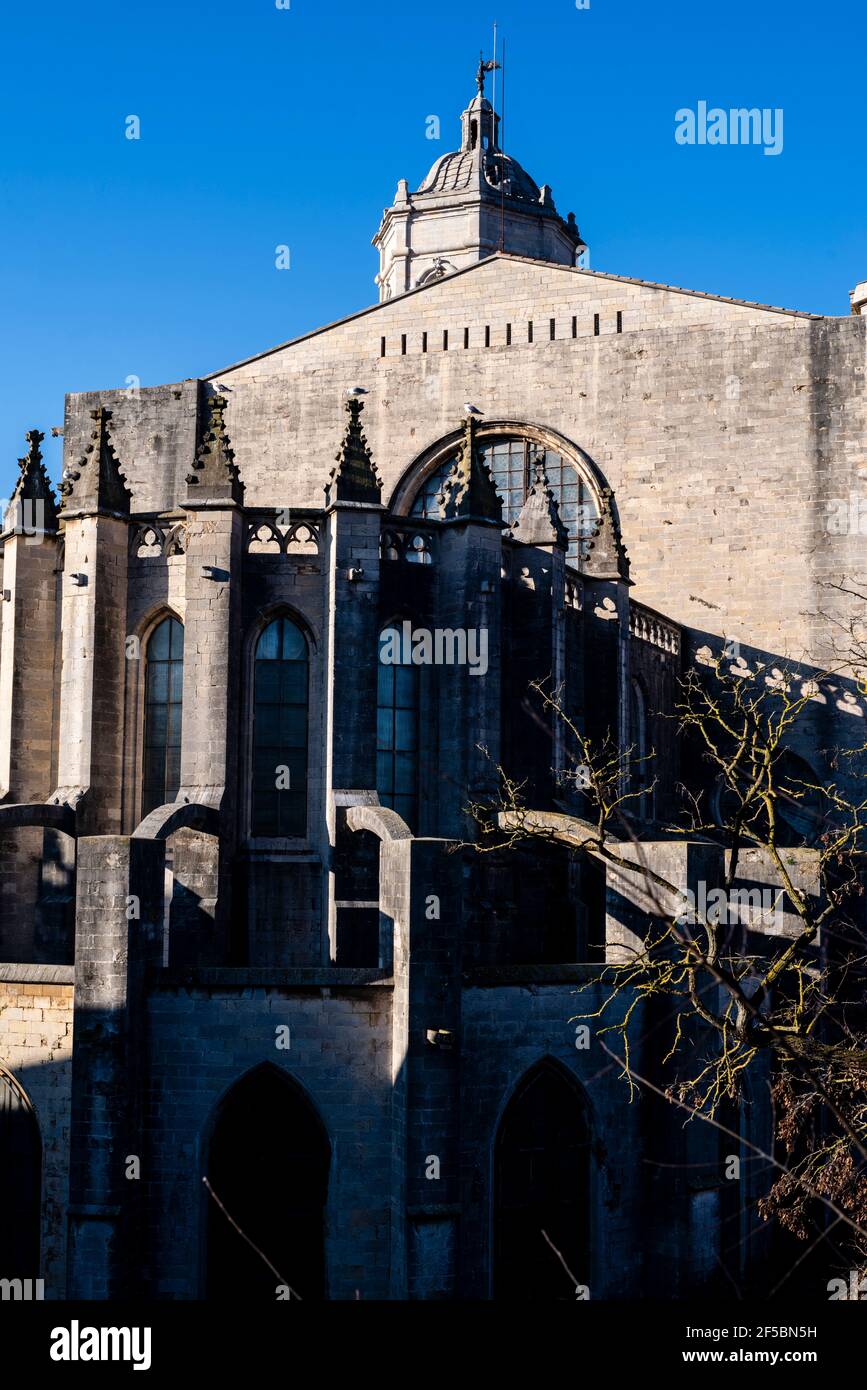 Historisches Zentrum von Girona, Kathedrale von Girona, Katalonien, Spanien. Stockfoto