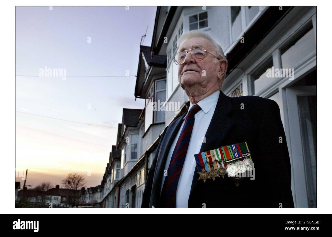 Regimentsfeldwebel Major Bill Hickman zu Hause im Norden Londons.pic David Sandison 9/2/2004 Stockfoto